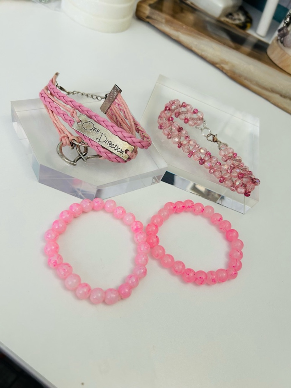One Direction Multi-Bracelet Set Pink - Picture 2 of 7